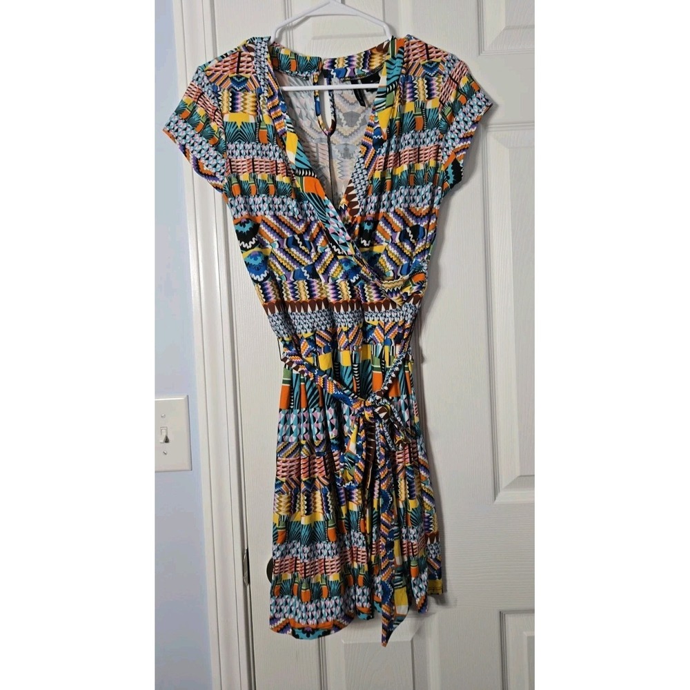 Newβ Directions Womans Short Sleeve Mini Dress Size Medium Multicolor